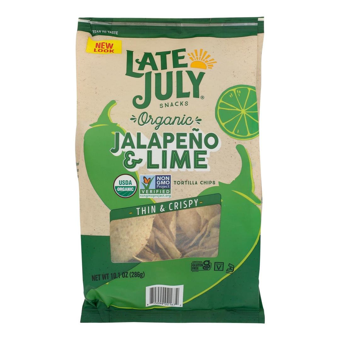 Late July Snacks - Tort Chip Jalap Lime - Case Of 9 - 10.1 Oz - Maras Green